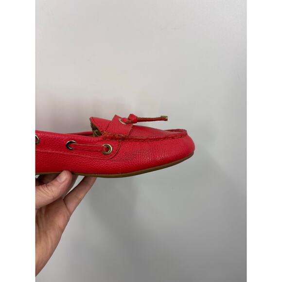 Talbots Easton Red Leather Tassel Driving Moccasin Loafer Shoe Sz 9 - Picture 11 of 13